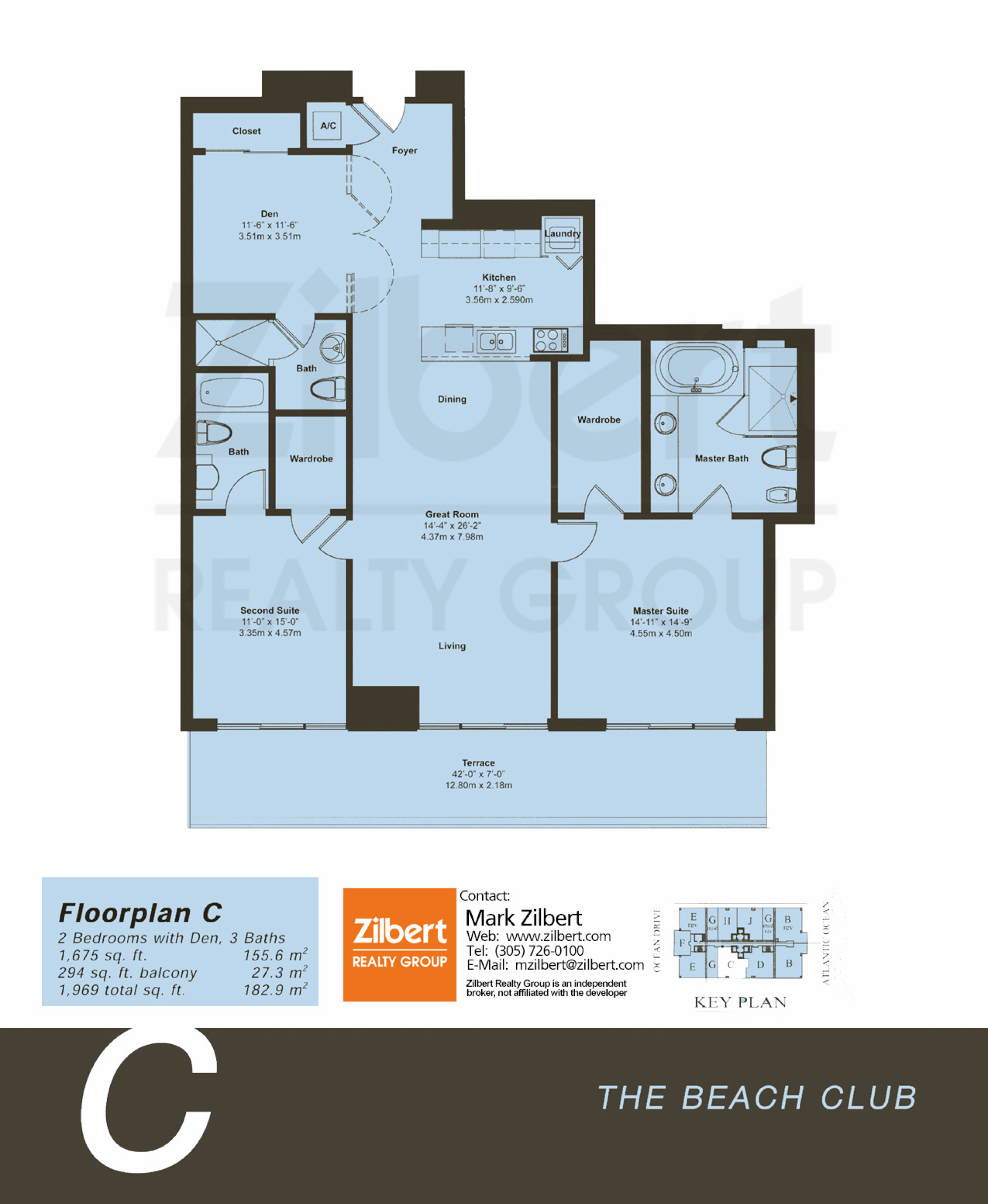 Floorplan C, Beach Club II unit 4404