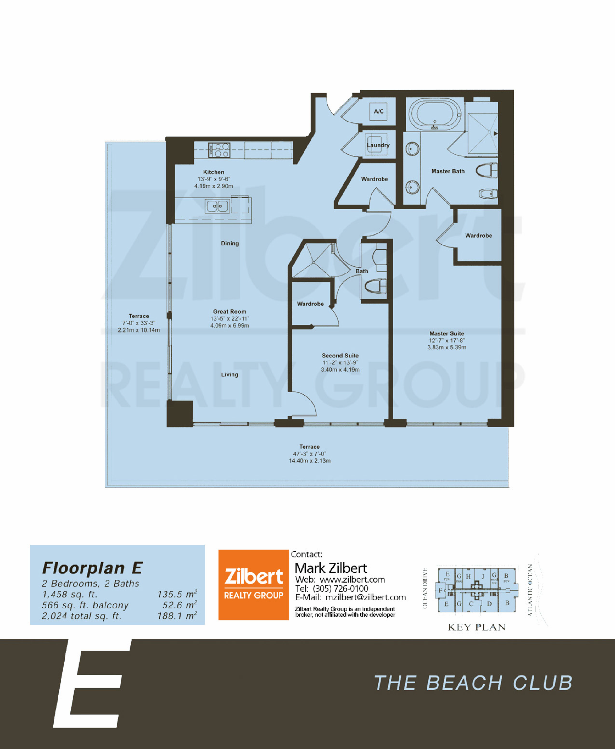 Floorplan E, Beach Club II unit 4508