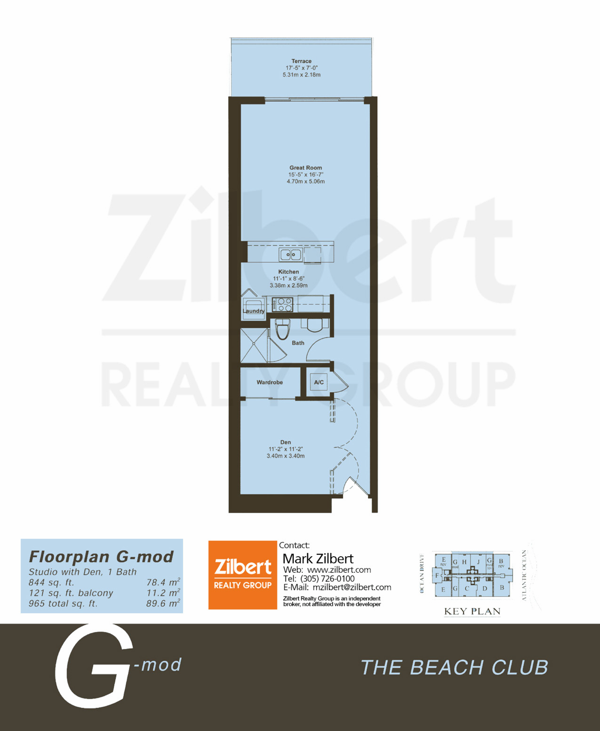 Floorplan G, Beach Club II unit 1405