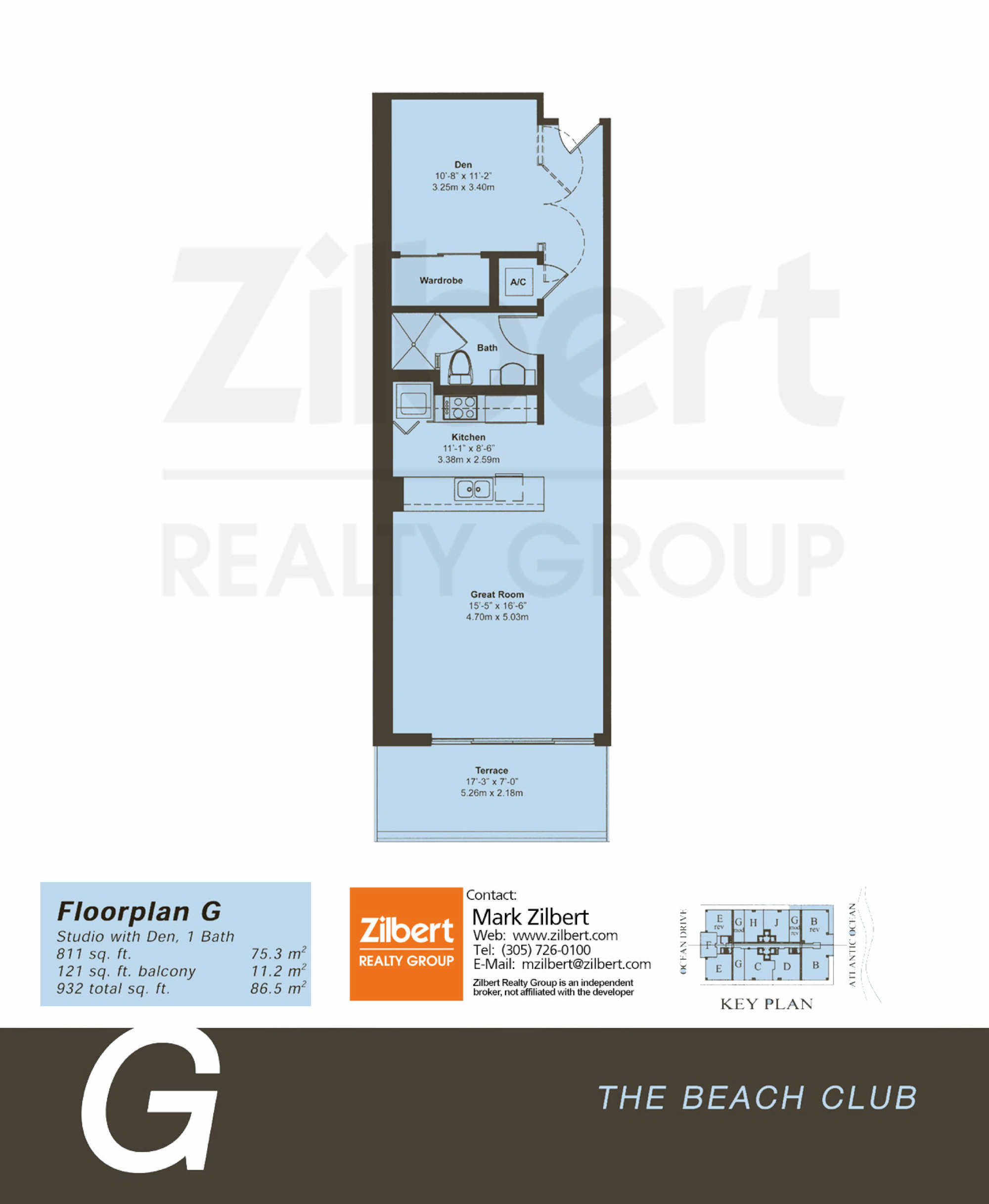 Floorplan G-mod, Beach Club II unit 2609