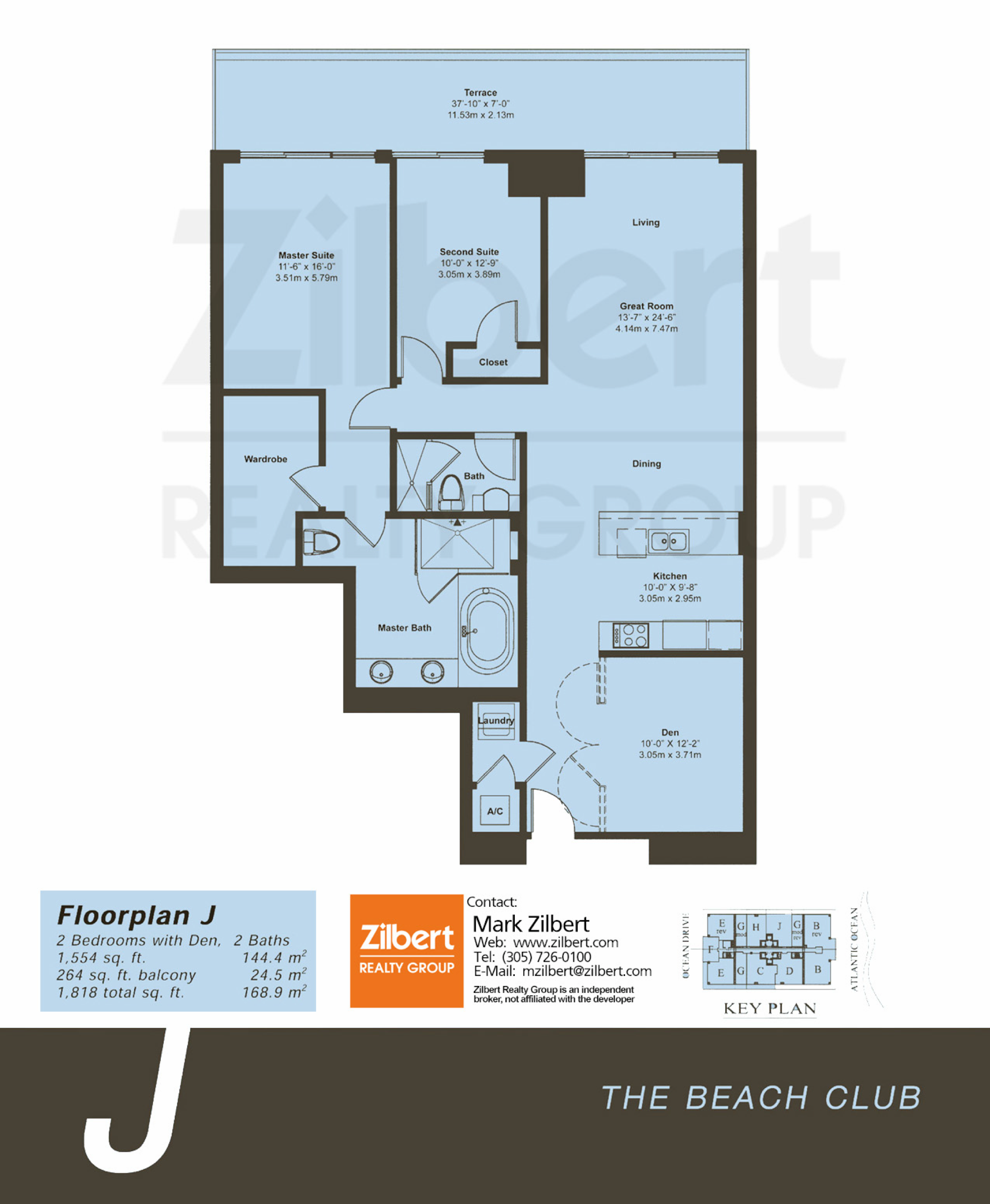 Floorplan J, Beach Club II unit 4511