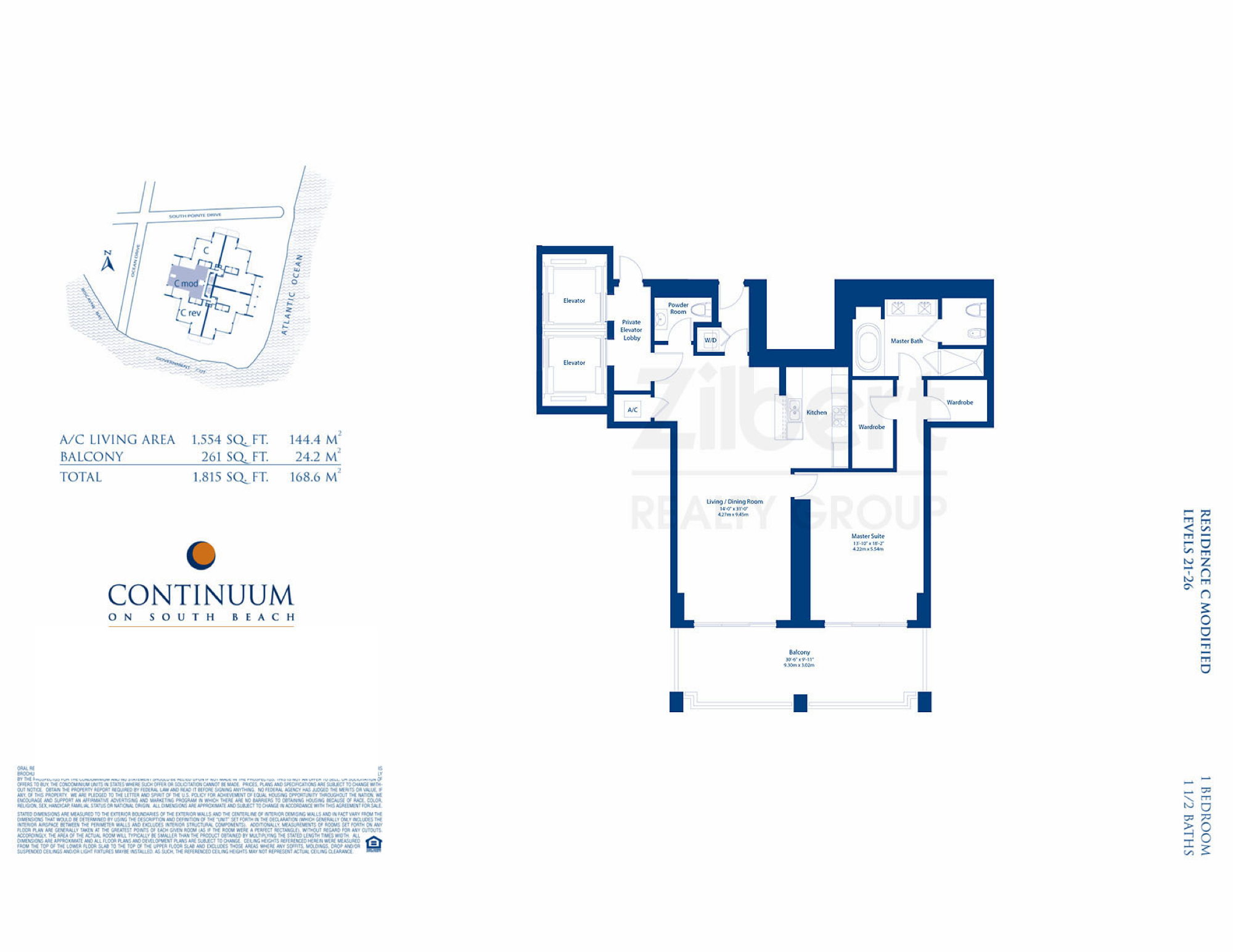 Continuum North Tower floorplan C-modified