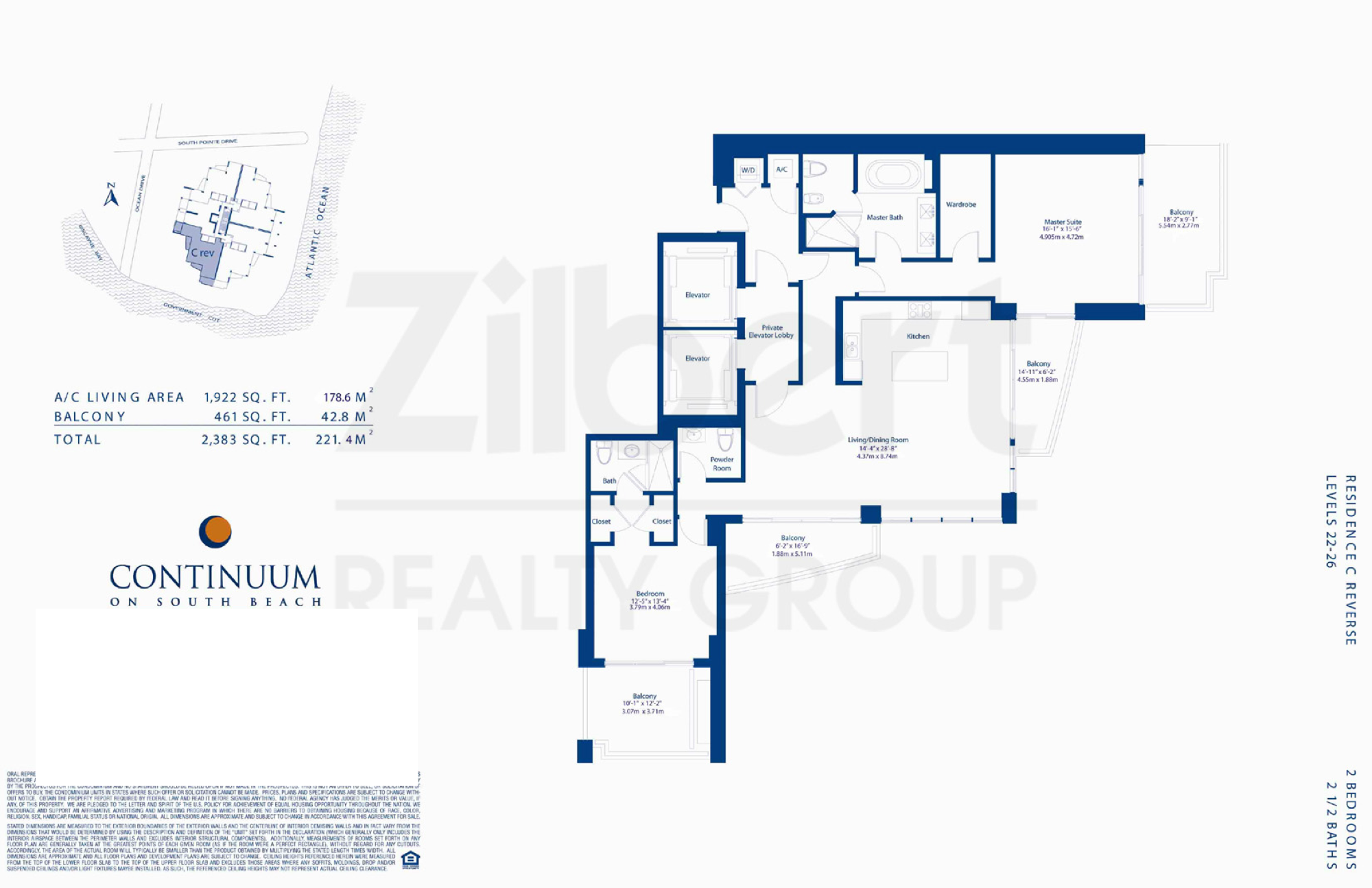 Continuum North Tower floorplan C-reversed