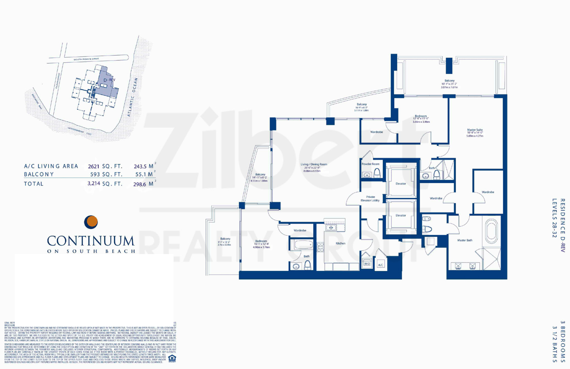 Continuum North Tower floorplan D-reversed