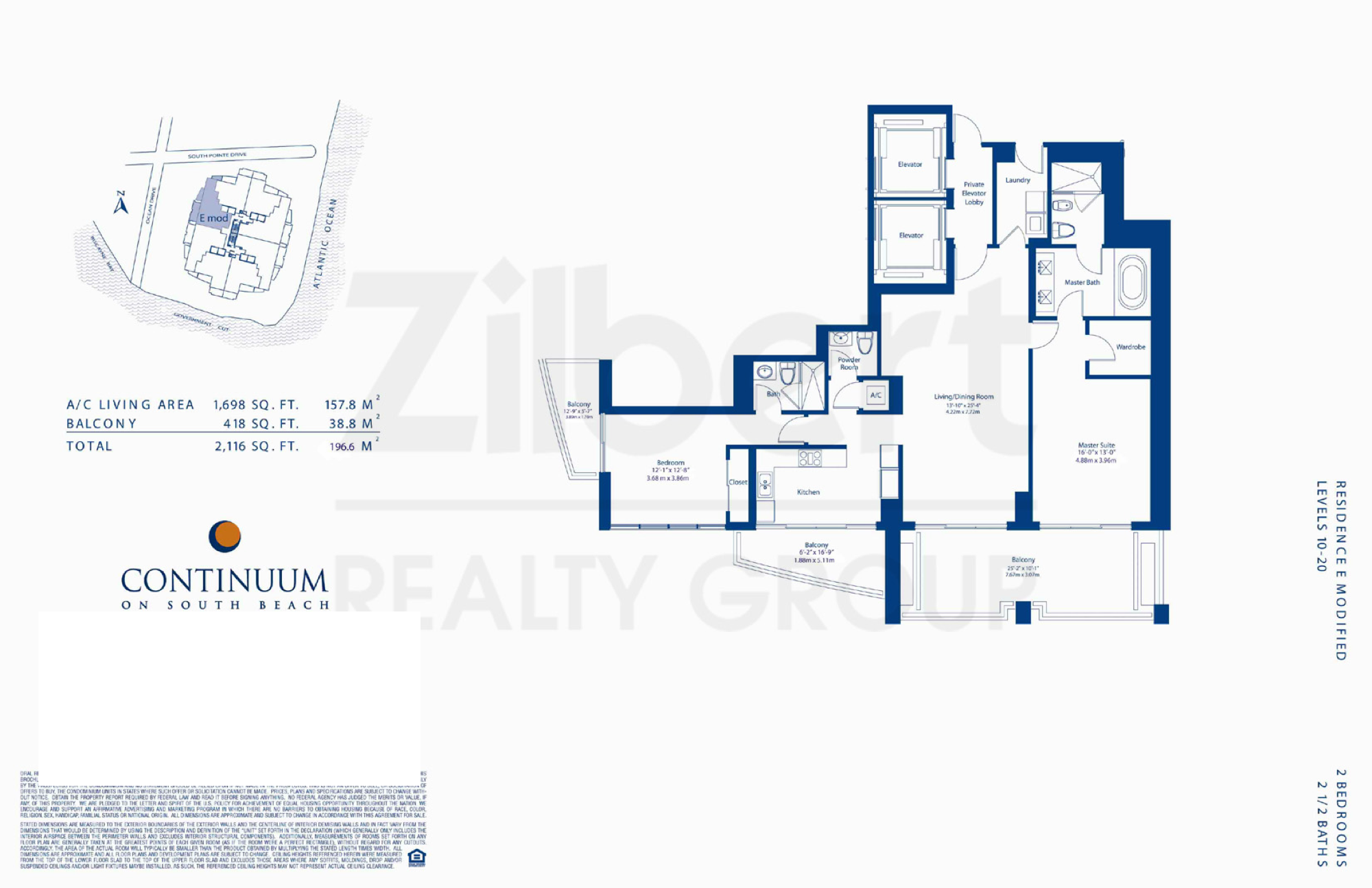 Continuum North Tower floorplan E-modified
