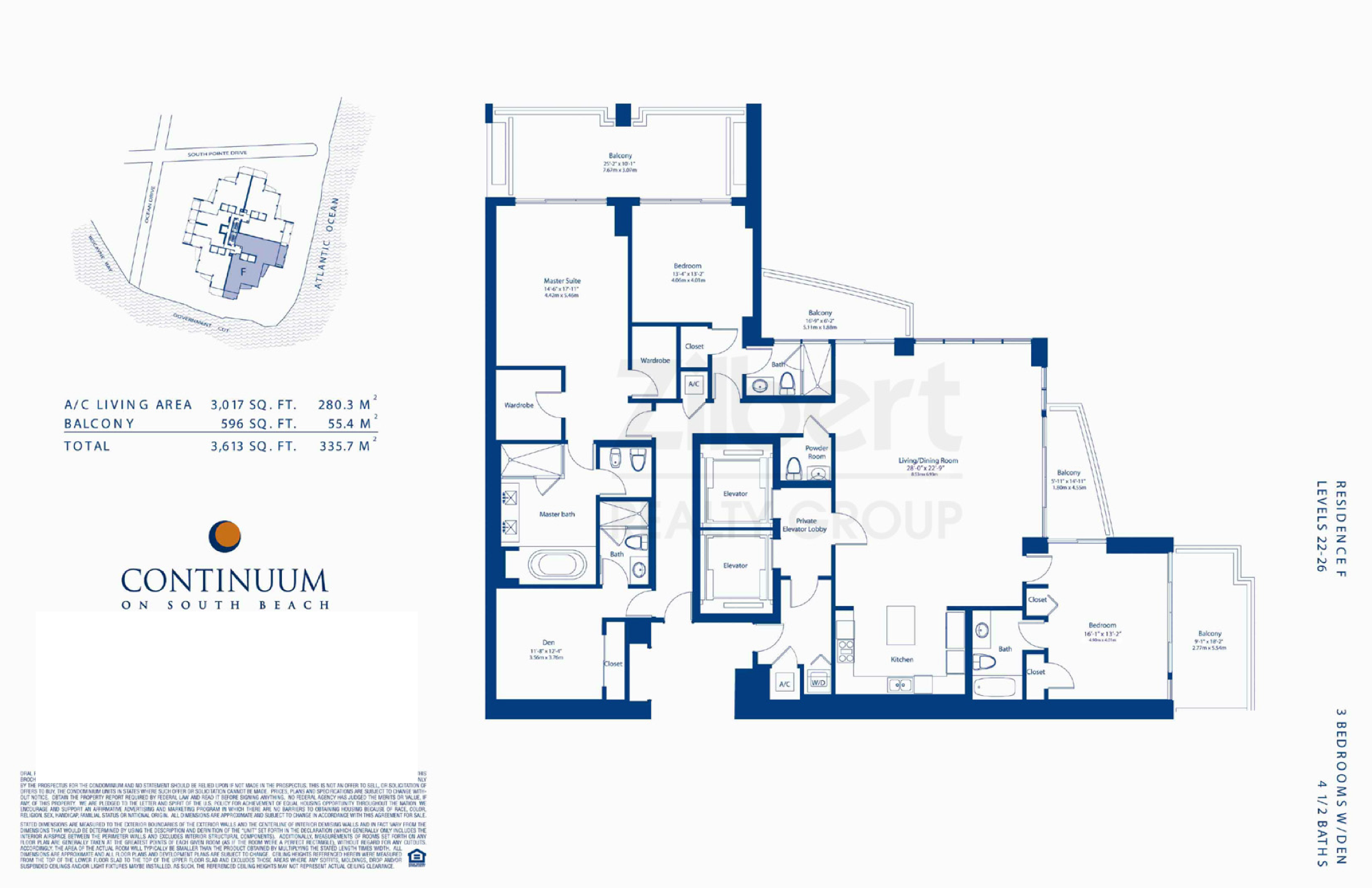 Continuum North Tower floorplan F-2