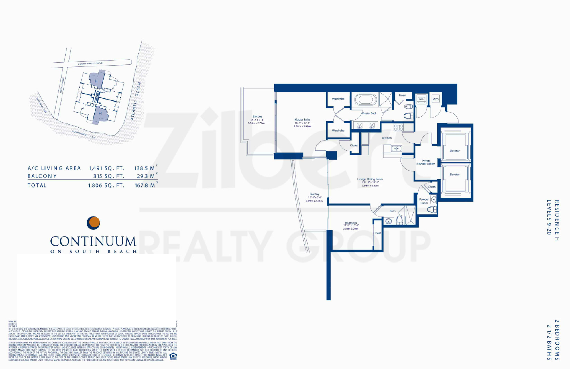Continuum North Tower floorplan H