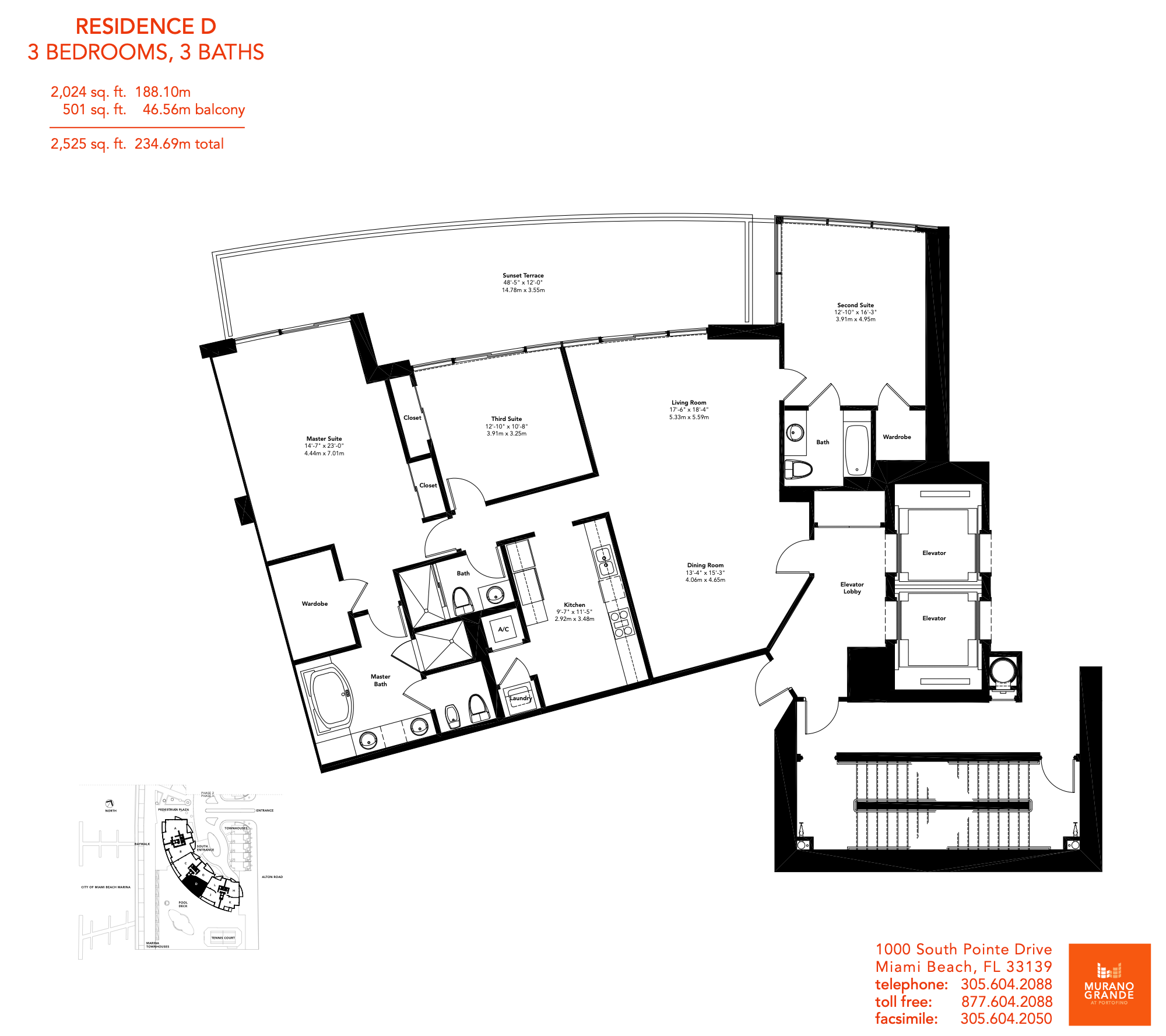 Floorplan D, Murano Grande unit 1106