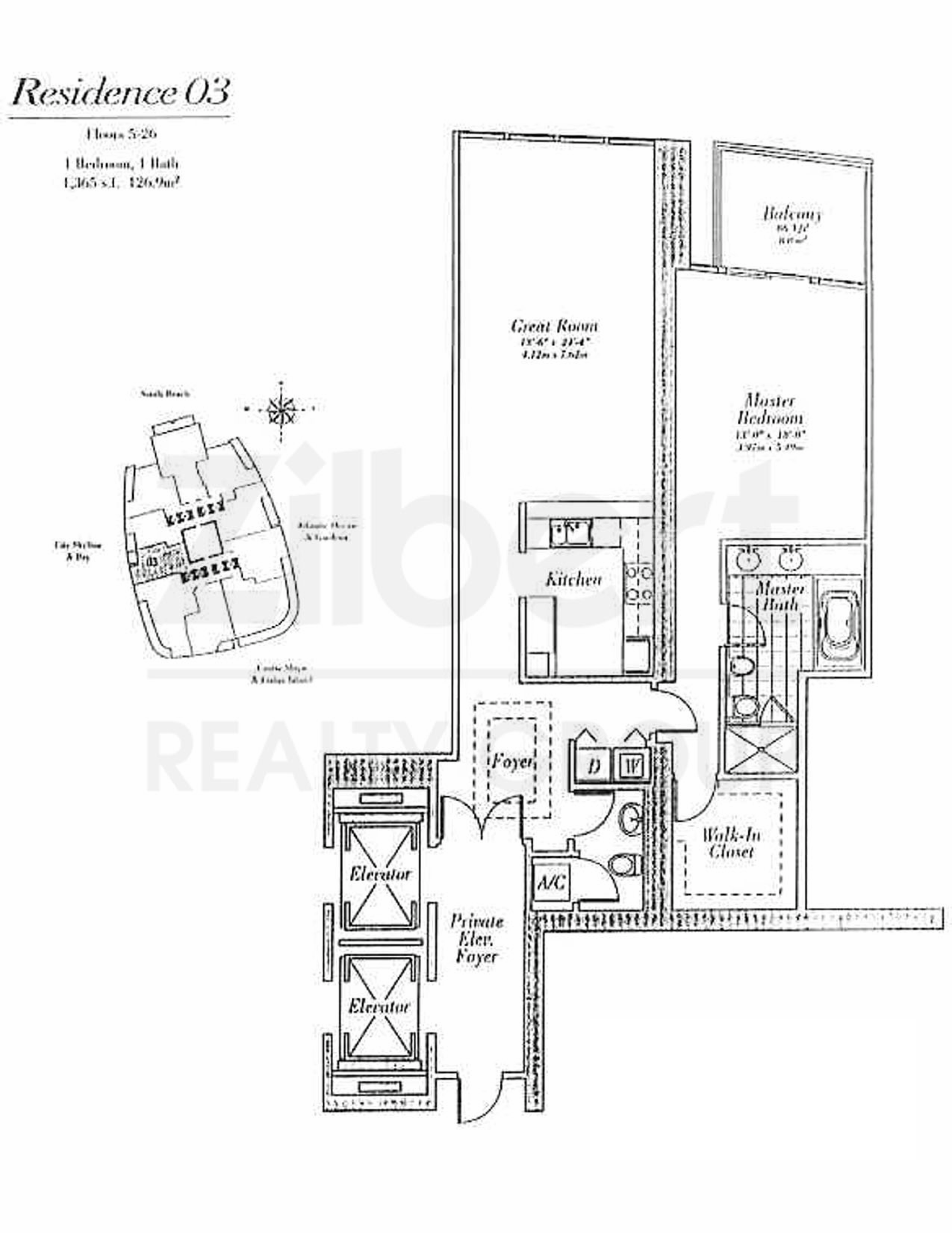 Floorplan 03, Continuum South Tower unit 2003