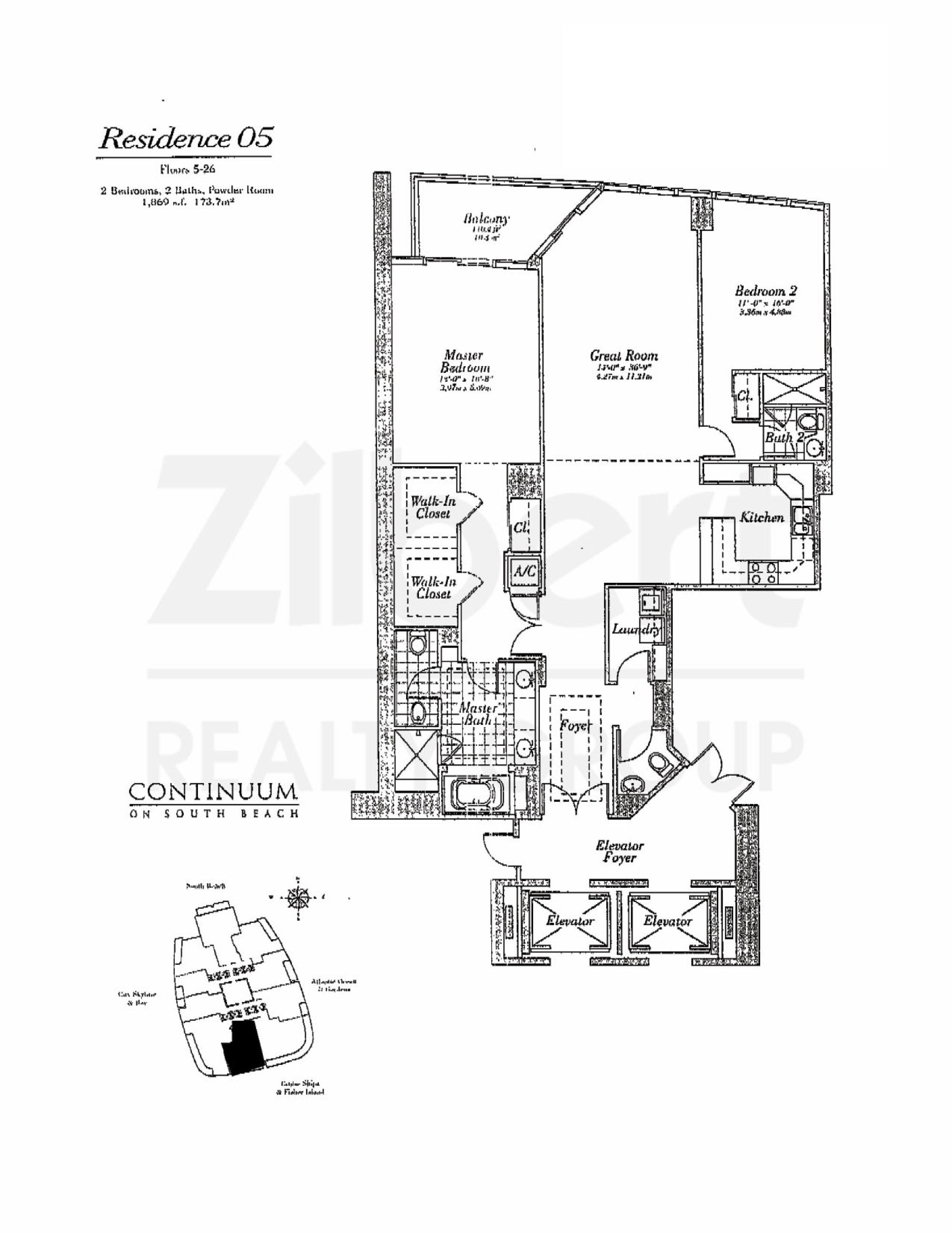 Floorplan 05, Continuum South Tower unit 2905