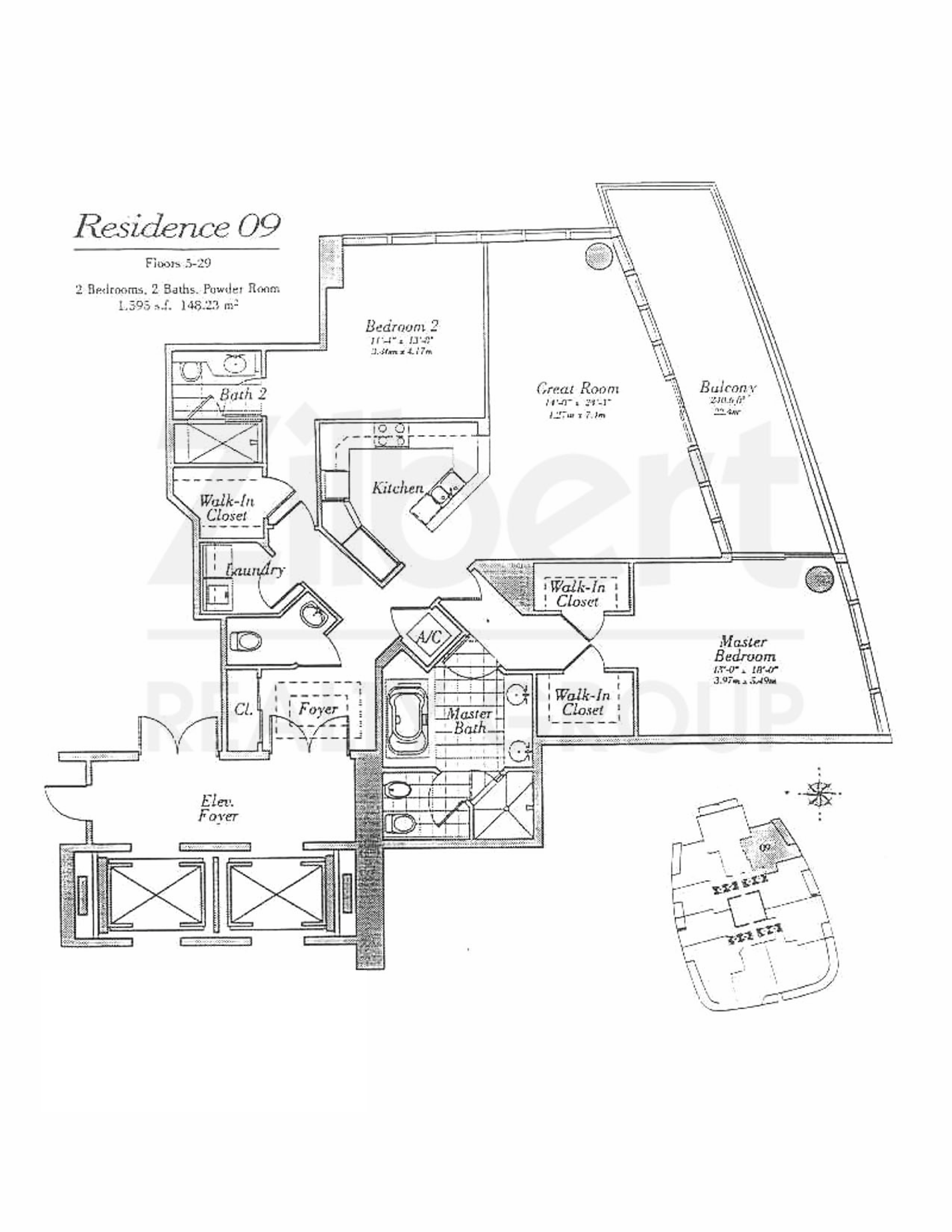 Floorplan 09, Continuum South Tower unit 1409