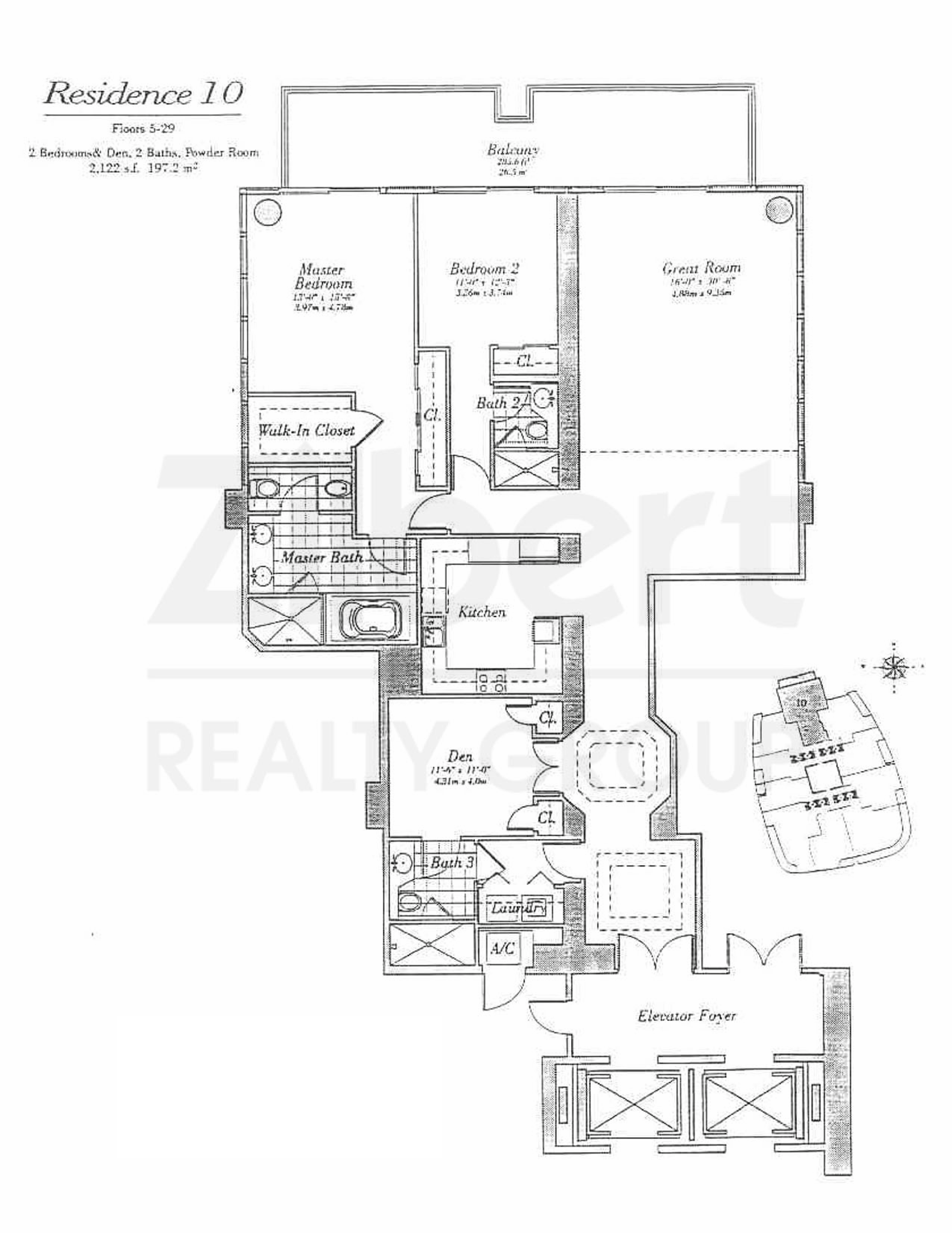 Floorplan 10, Continuum South Tower unit 510