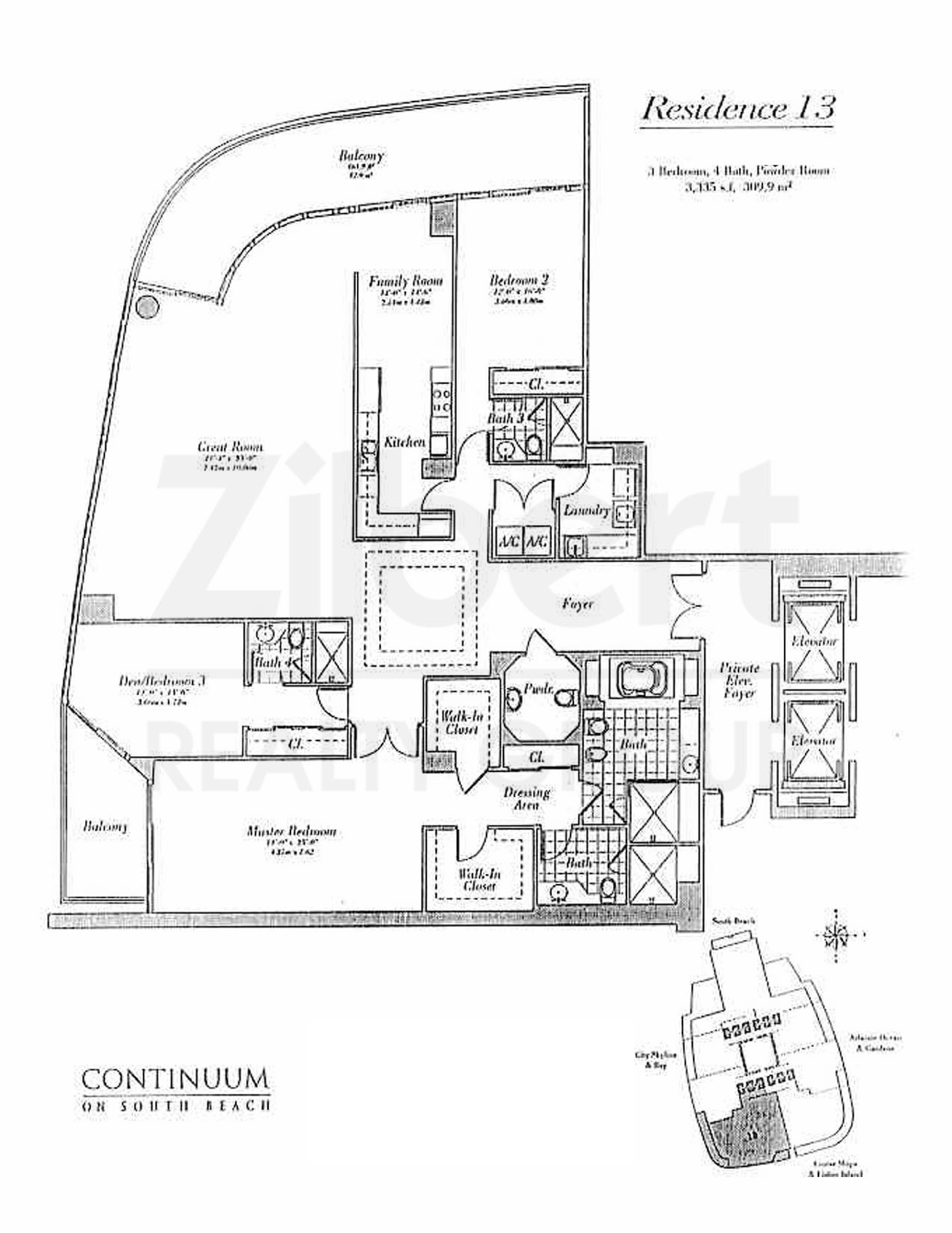 Continuum South Tower floorplan 13
