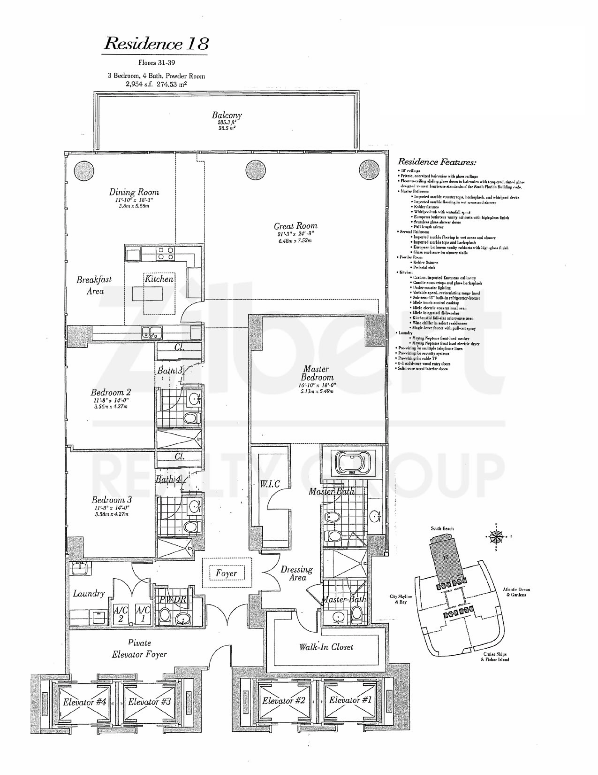 Continuum South Tower floorplan 18