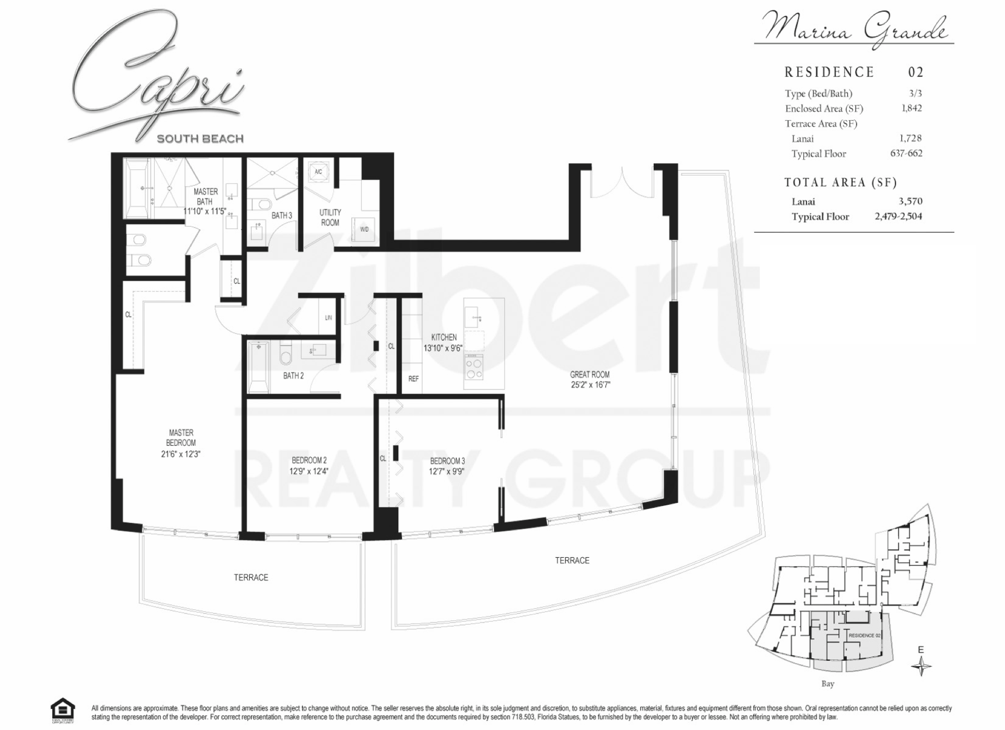 Floorplan 02, Capri South Beach - Marina Grande unit 902