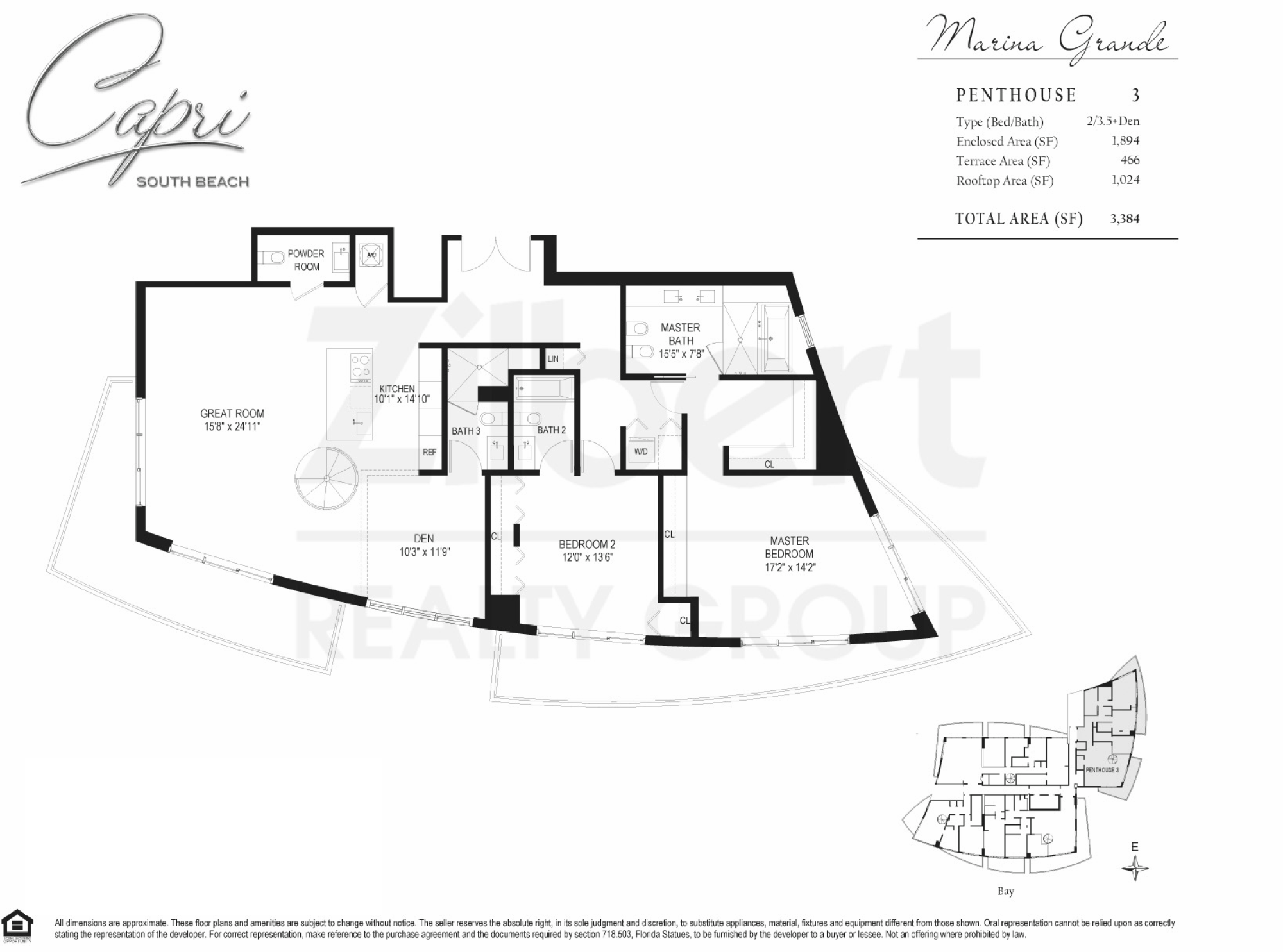 Capri South Beach - Marina Grande floorplan PH3